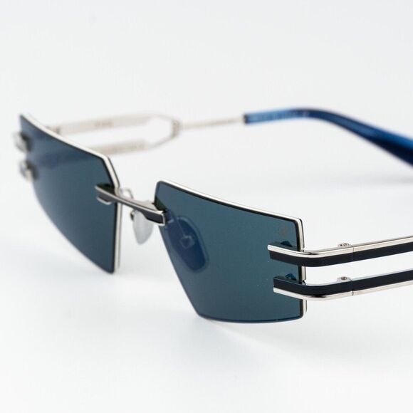 Balmain Women Sunglasses Titanium Silver Blue Mirror Geometric FIXE BPS-123E-54 - Picture 8 of 13
